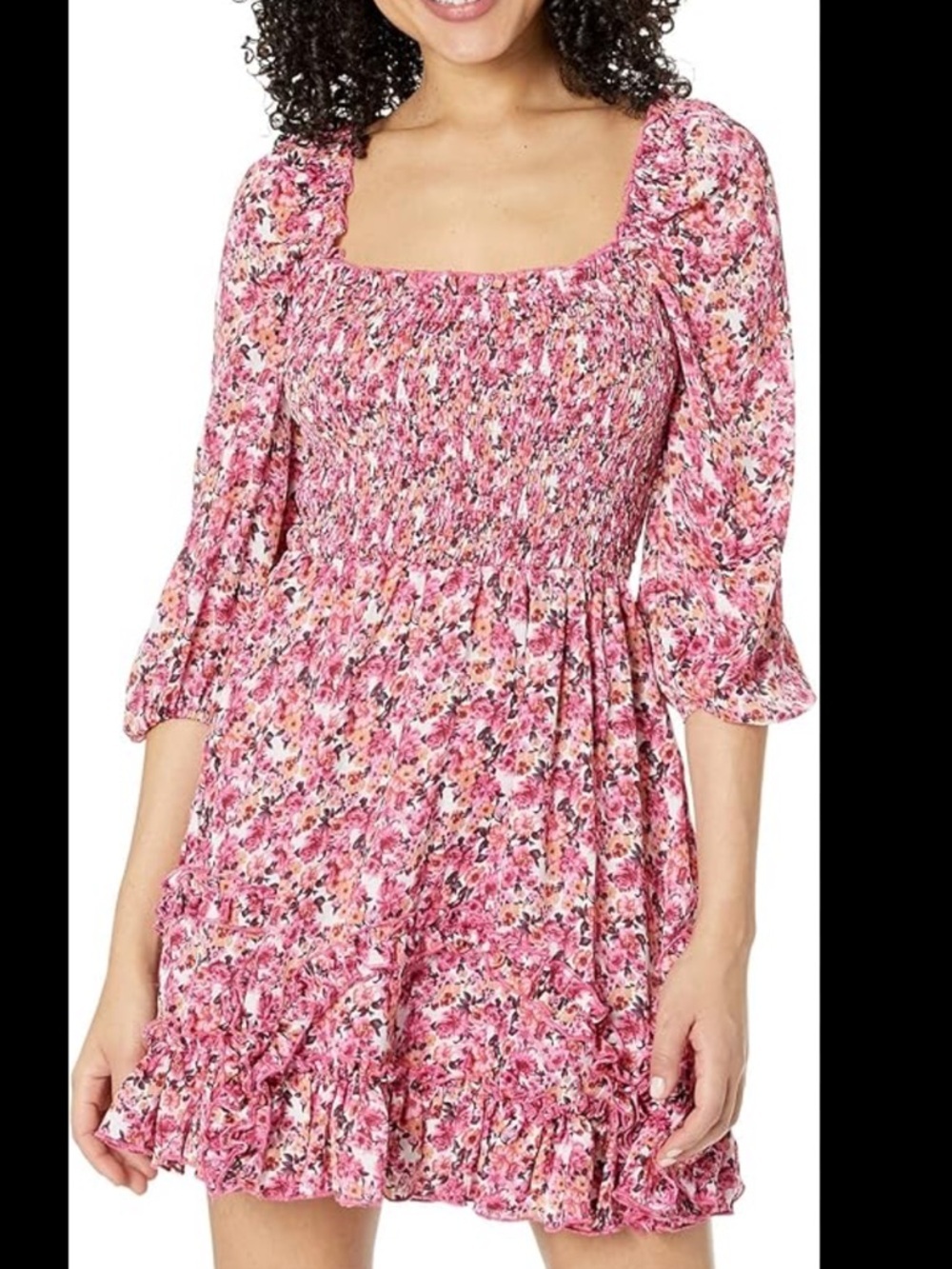 Heartloom Pink Mixed Floral Smocked Dress